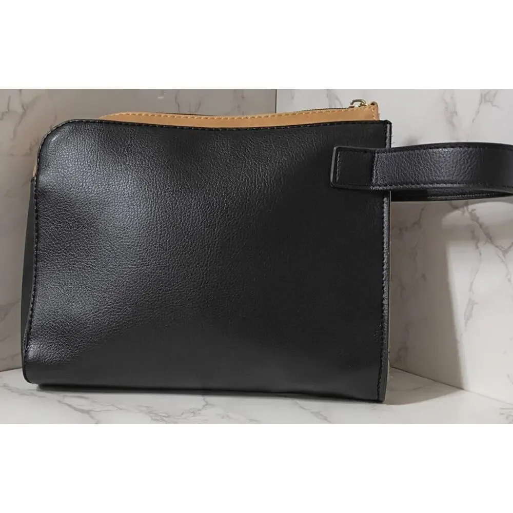 BVLGARI for Emirates Black Pebbled Leather Zipped Pochette - NWOT